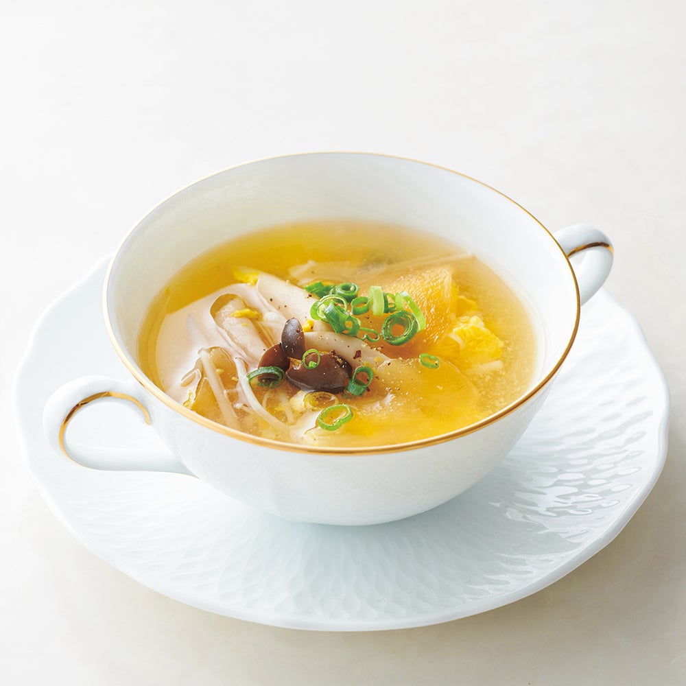 Egg and mushroom ginger soup