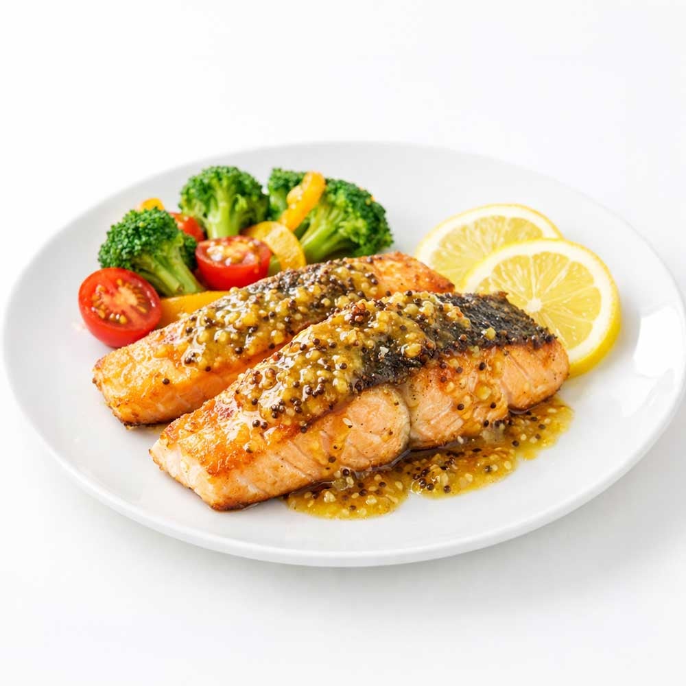 鮭のゆず蜜マスタードがけ