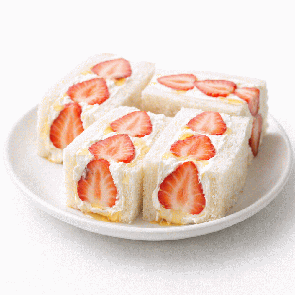 果汁入りはちみつイチゴのフルーツサンド