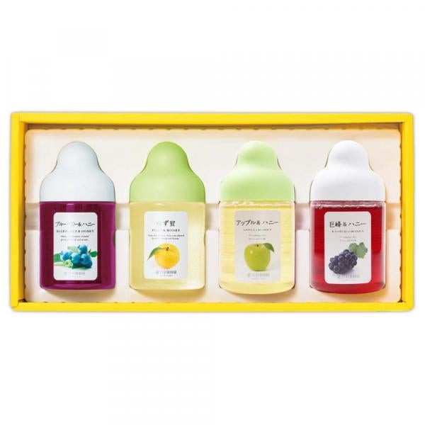 果汁蜜4本ギフトセット(ゆず蜜、ブルーベリー、アップル、巨峰)QG4P