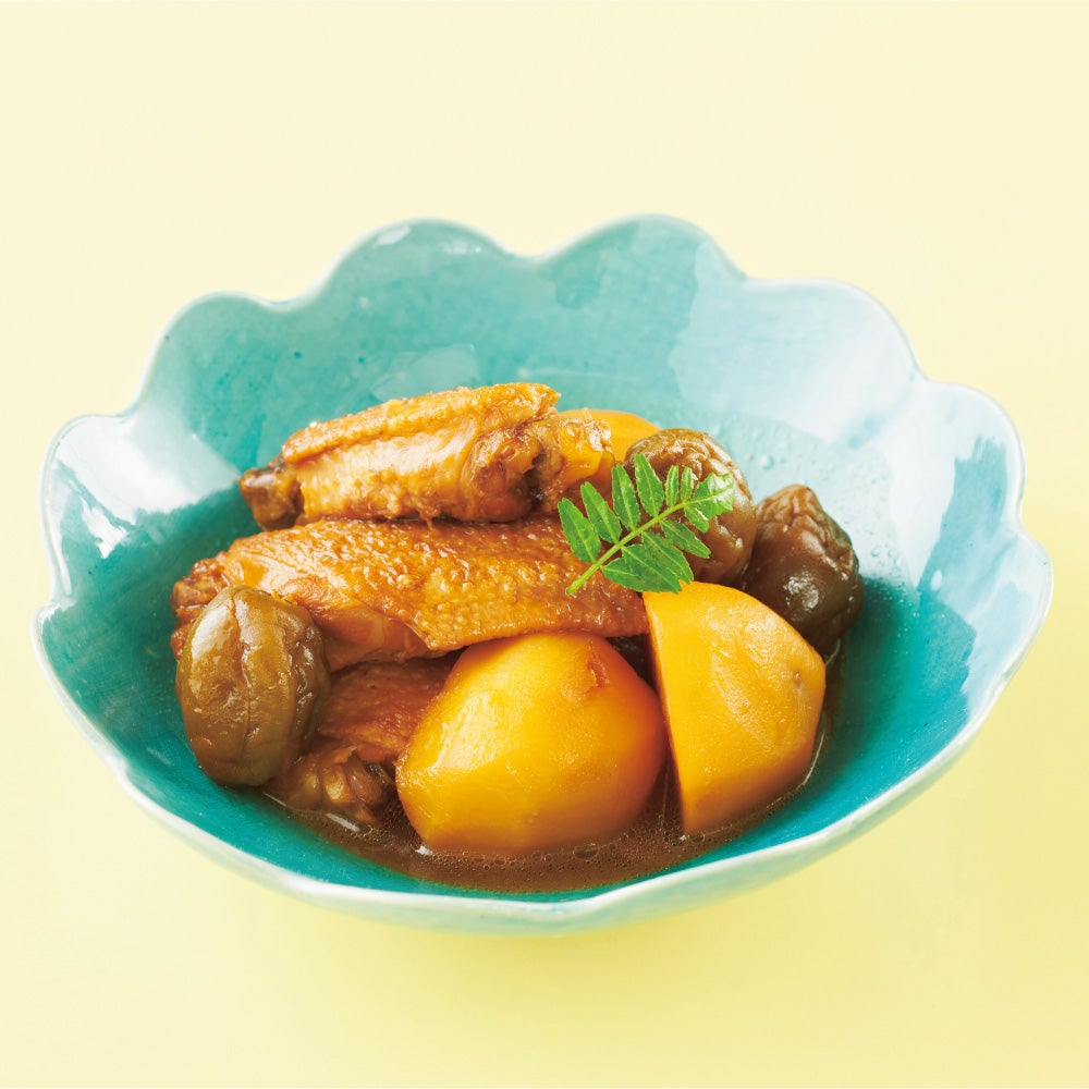 Chicken wings and potatoes simmered in Ume Plum