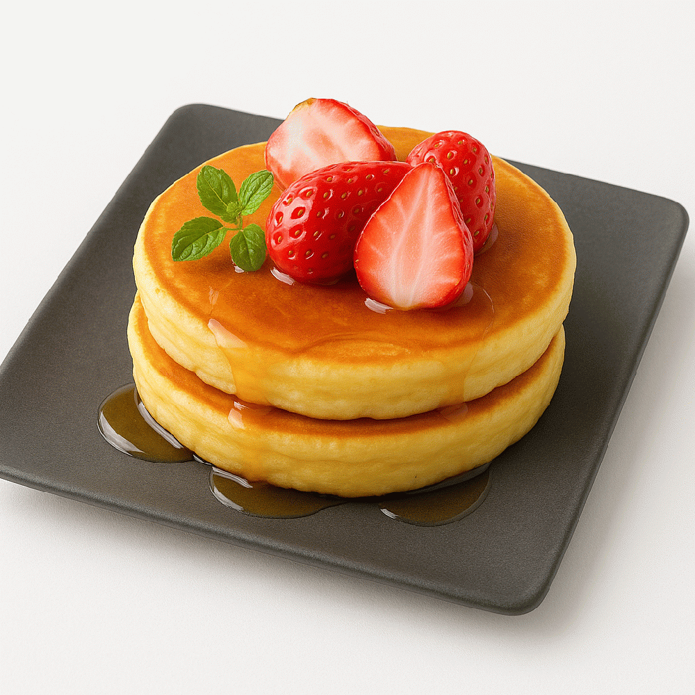 イチゴマリネのはちみつパンケーキ