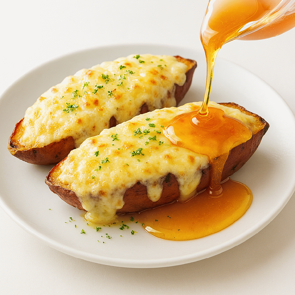 さつまいものチーズ焼きマヌカ蜜かけ