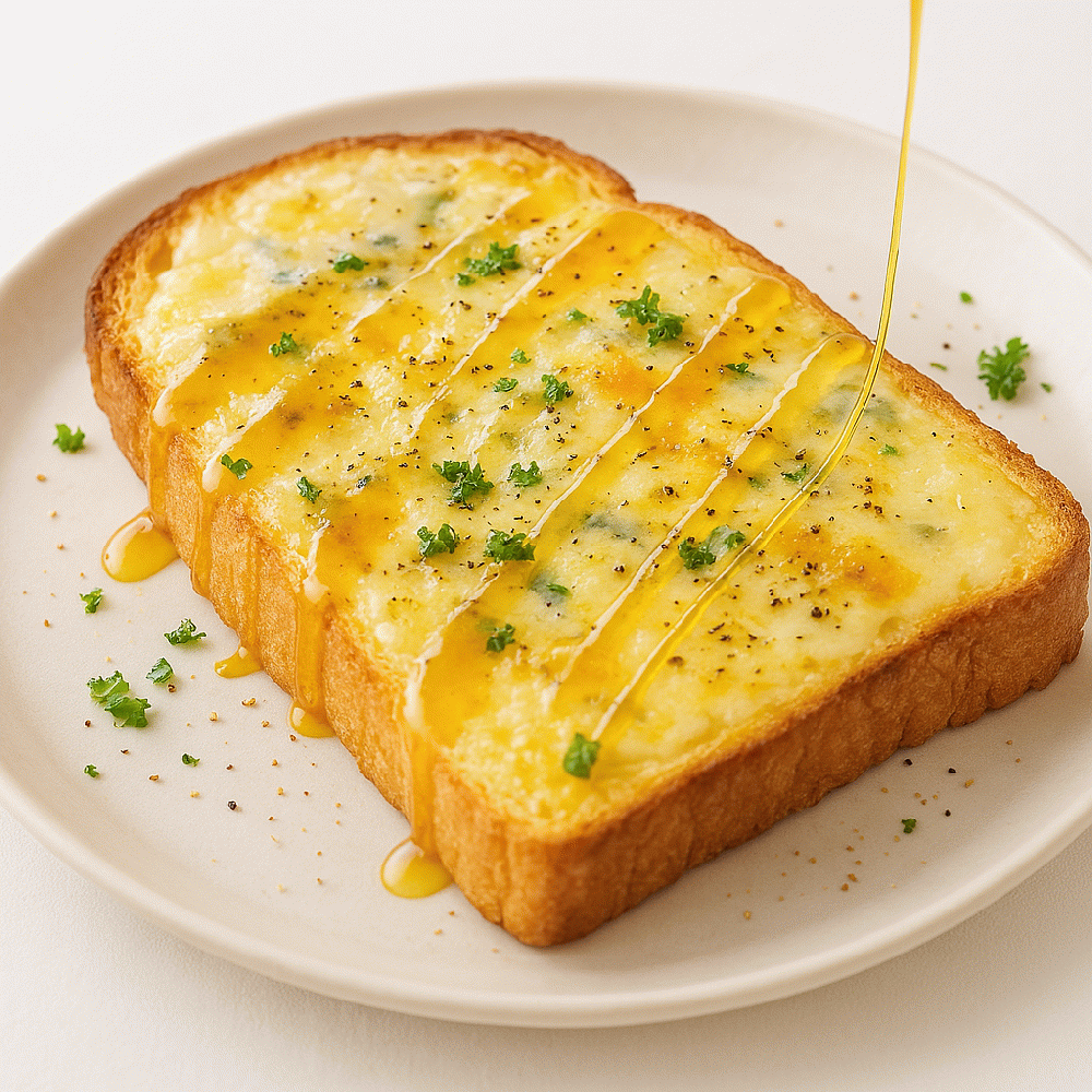 チーズトーストのマヌカ蜜がけ
