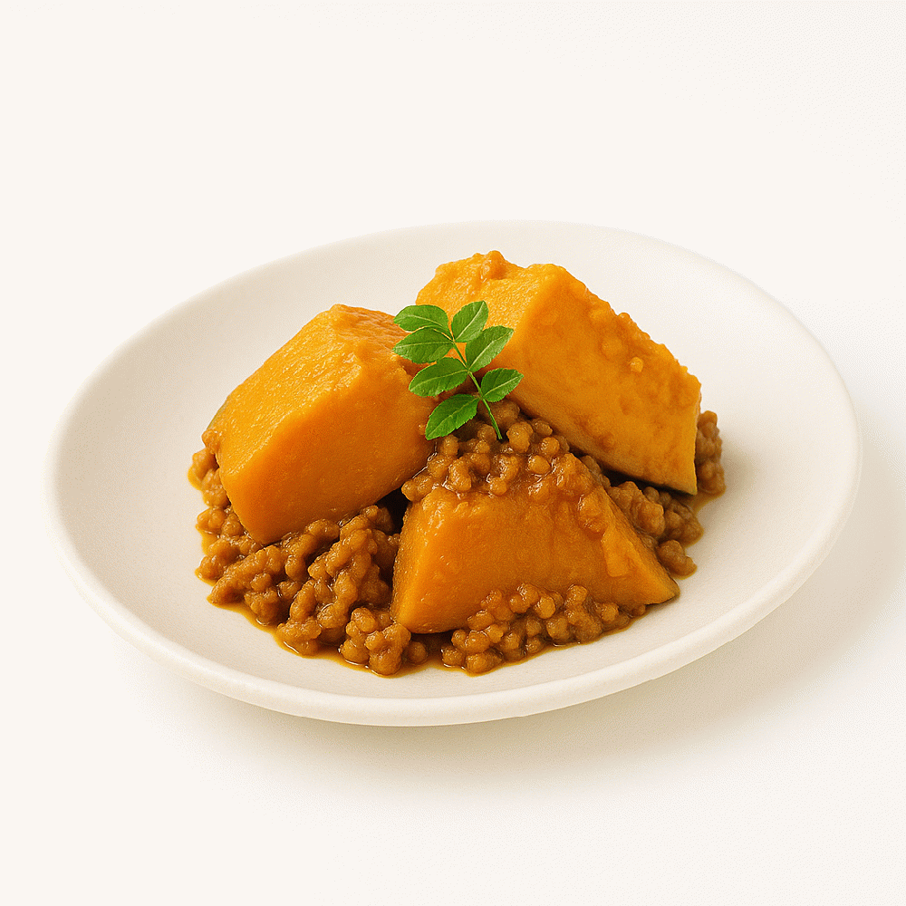 ひき肉とかぼちゃのはちみつ煮