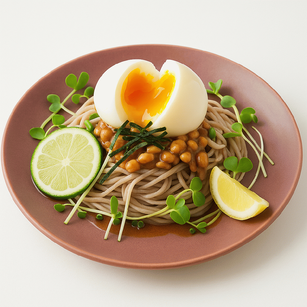マヌカ蜜をかけていただく納豆蕎麦