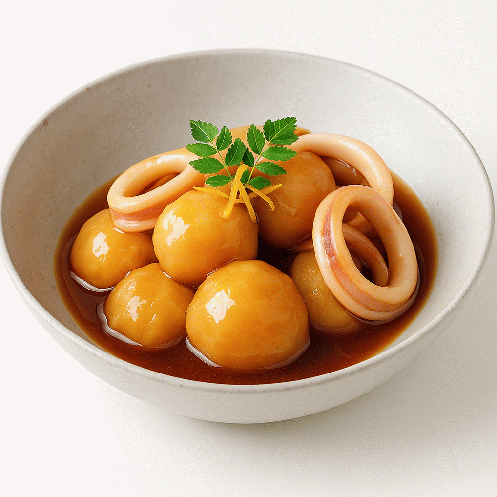 ゆず蜜を使ったイカと里芋の煮物