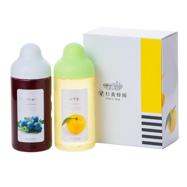 果汁蜜500g×2本ギフト(ゆず蜜、ブルーベリー)