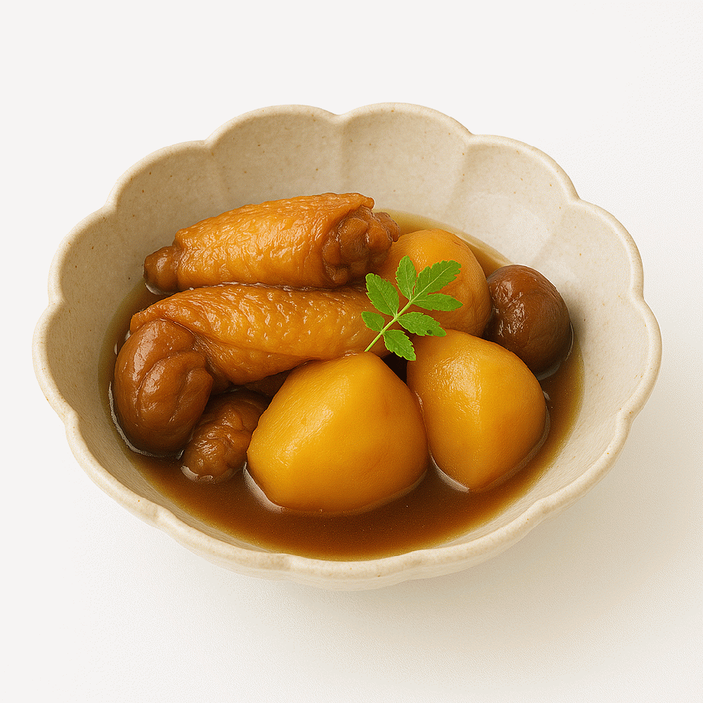 鶏の手羽先とじゃがいもの梅煮