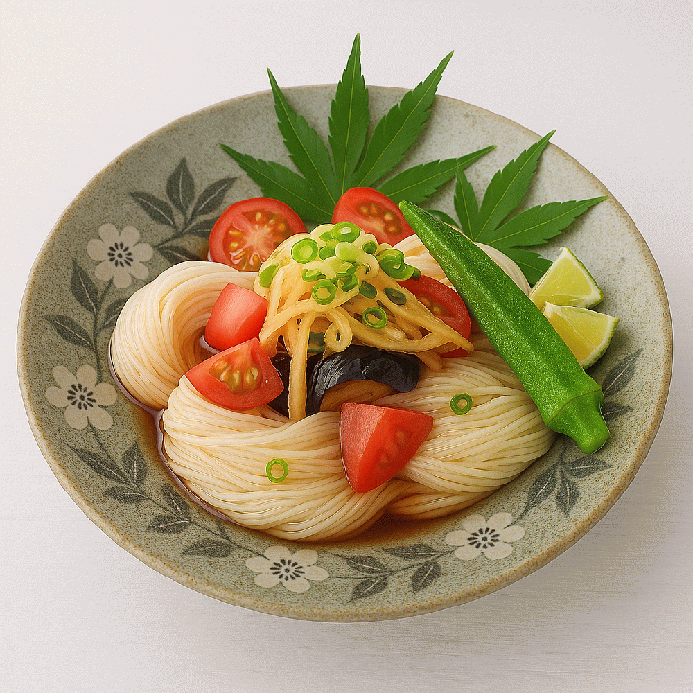 野菜たっぷりぶっかけそうめん