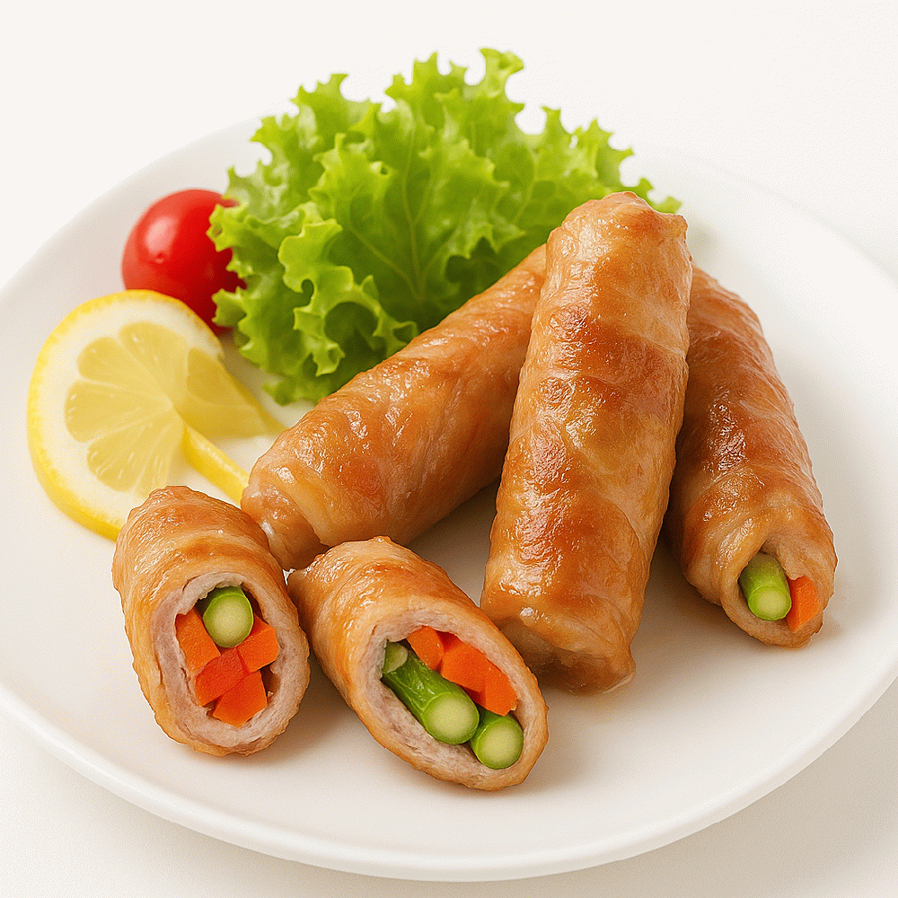 はちみつりんご酢のコク旨たれで作る　春野菜の豚バラ肉巻き