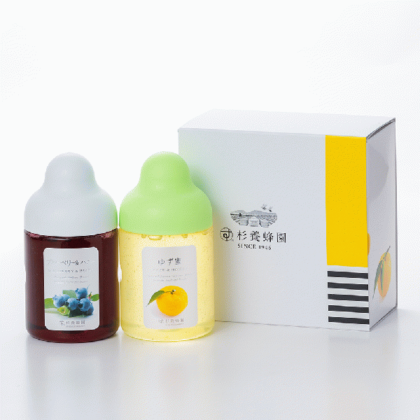 果汁蜜300g×2本ギフト(ゆず蜜、ブルーベリー)