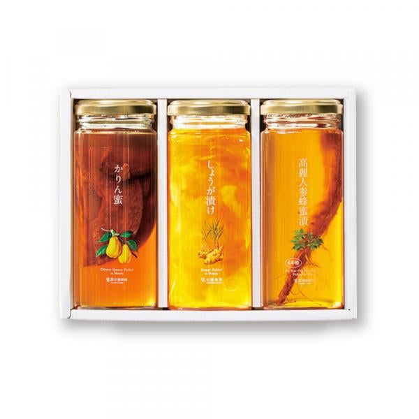 Pickled Honey 3 Bottles Gift Set (Karin fruit, ginger, ginseng) KEC60