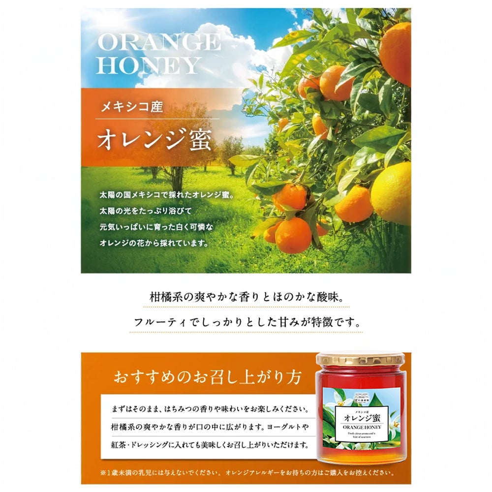 Orange Honey - Made in Mexico (500g/jar)