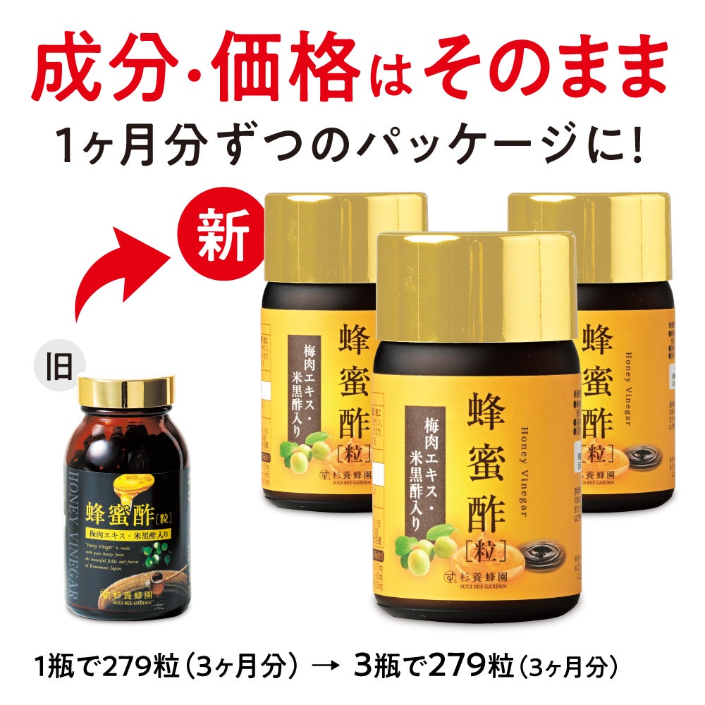 蜂蜜酢 瓶 (93粒) の2セット
