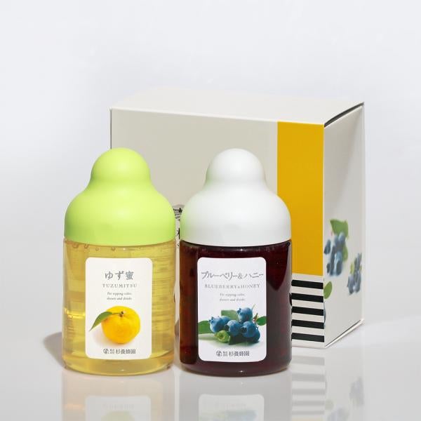 Fruit Juice Infused Honey 300g ×2 bottles Gift (Yuzu, Blueberry)