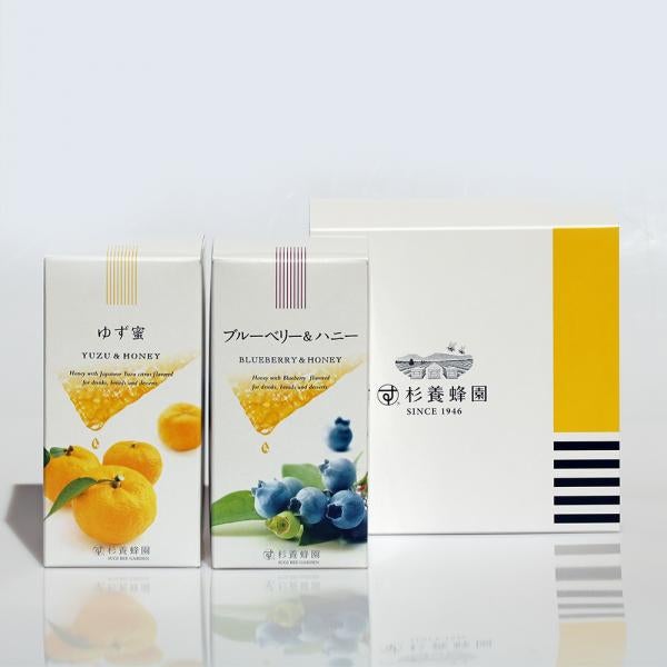 Fruit Juice Infused Honey 300g ×2 bottles Gift (Yuzu, Blueberry)