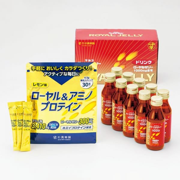 [Body-Strengthening Set] Royal Jelly & Amino Protein + Royal Jelly Drink Gold 10 bottles Set