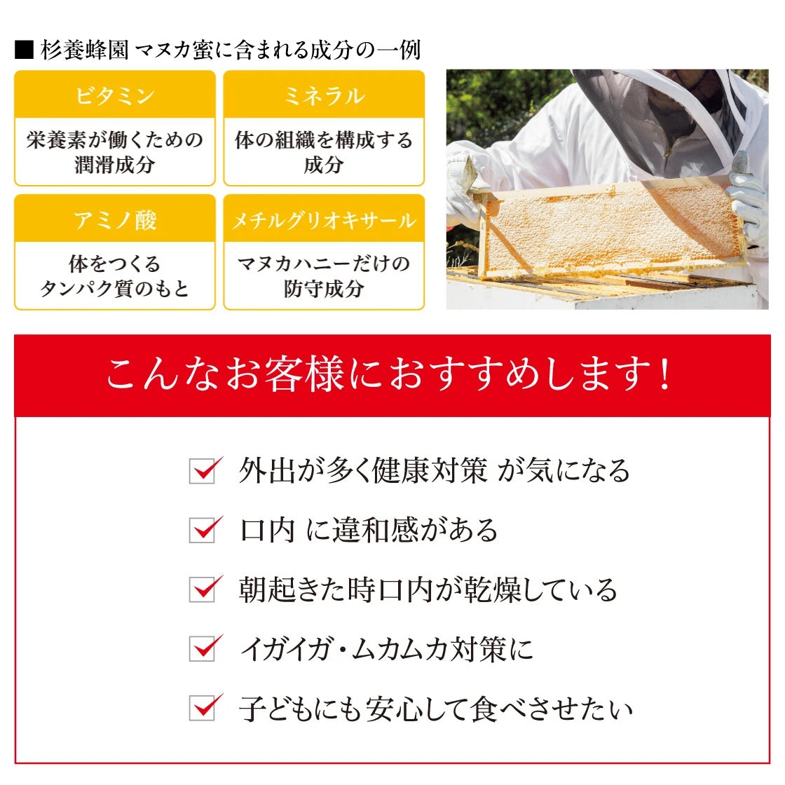 杉養蜂園のマヌカ蜜の紹介画像４つ目